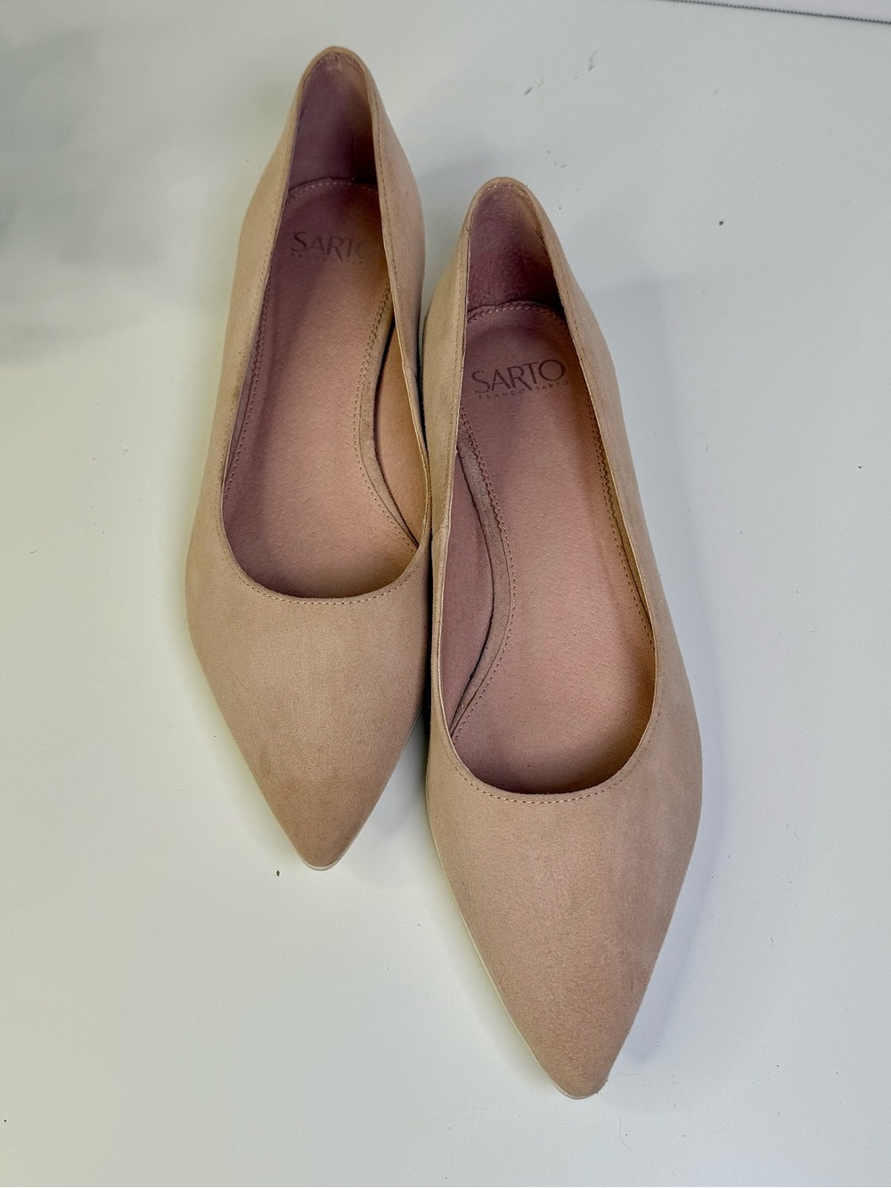 Sarto by Franco Sarto Adexie City Ballet Flats Blush Pink Suede Women's Size 10 - Picture 4 of 16